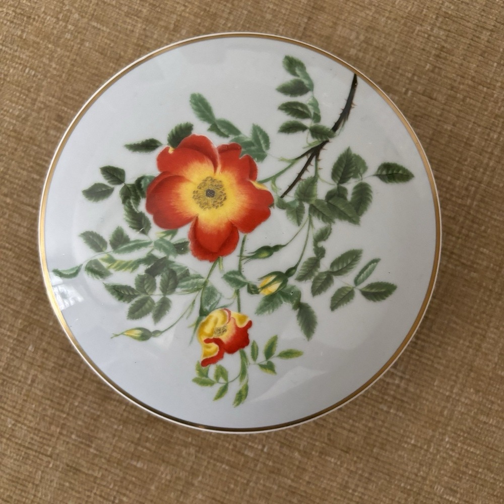Villeroy & Boch trinket box Rose 1799 Heinrich Boneβ China Covered Dish Retro